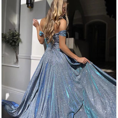 Sequin Bustier Split Evening Dress