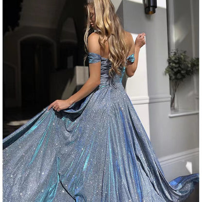 Sequin Bustier Split Evening Dress / Picture Color / M