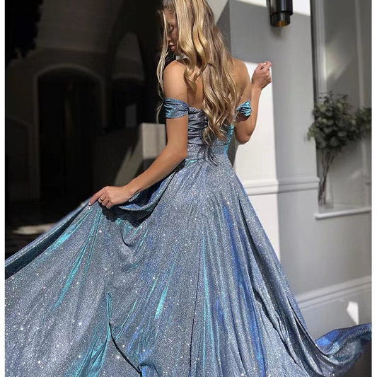 Sequin Bustier Split Evening Dress