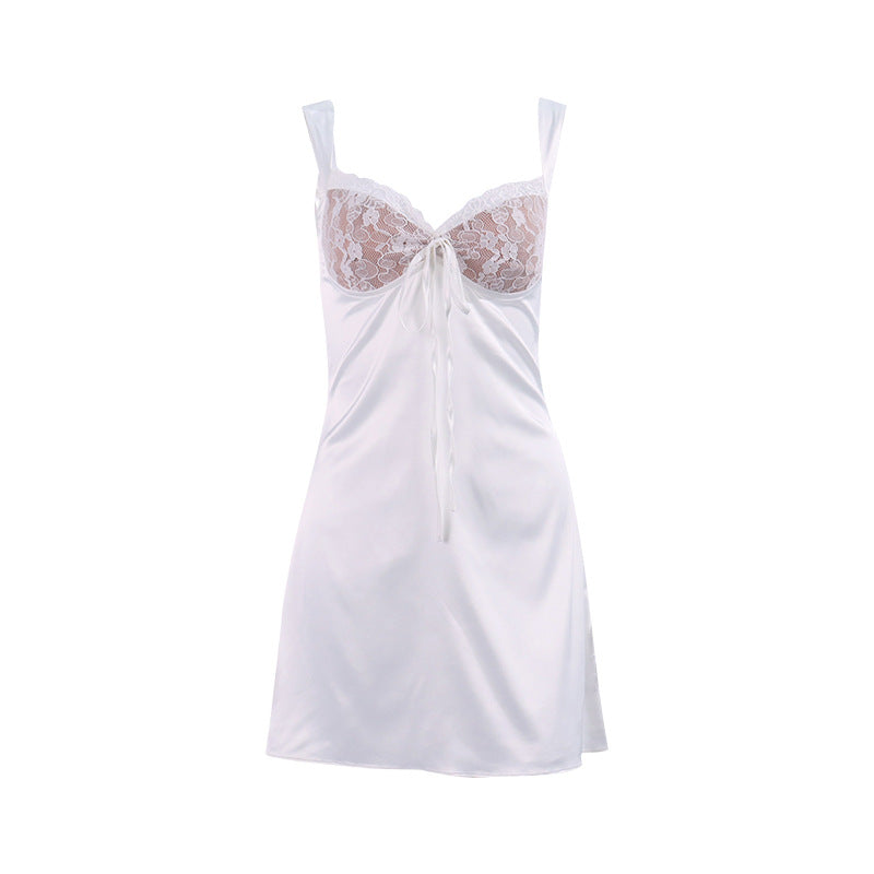Lace Trim Camisole Mini Dress