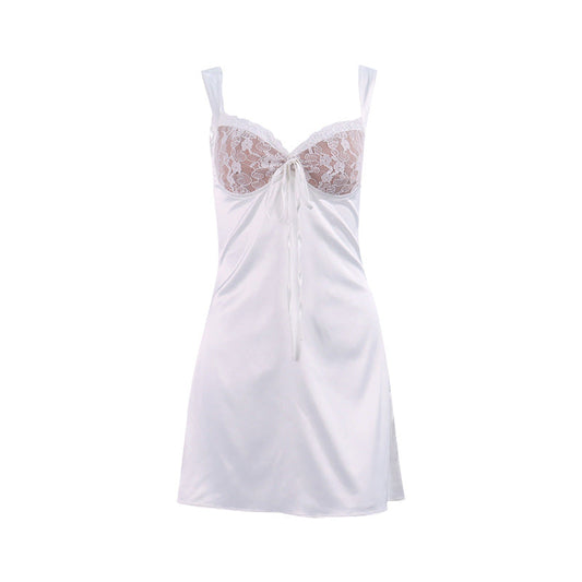 Lace Trim Camisole Mini Dress
