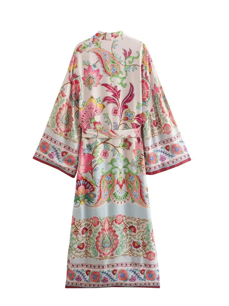 Printed Kimono Tunic Pants Set