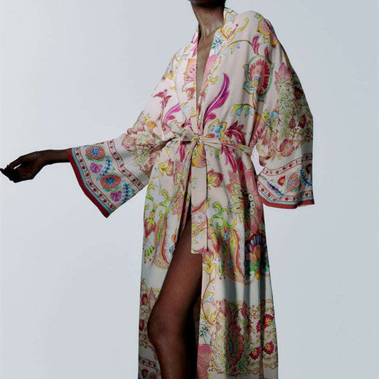 Printed Kimono Tunic Pants Set
