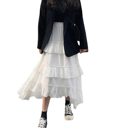 High-Low Layered Cake Midi Skirt