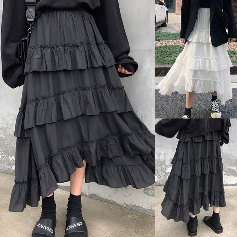 High-Low Layered Cake Midi Skirt