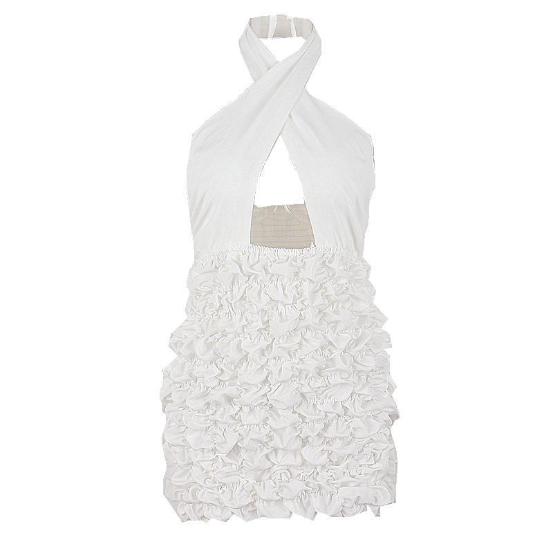 Halter Floral Backless Mini Dress