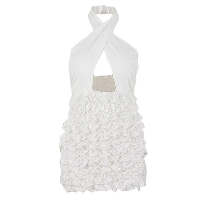Halter Floral Backless Mini Dress