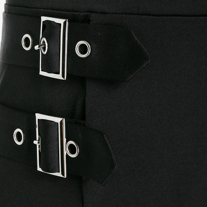 High-Waist Check Midi Skirt