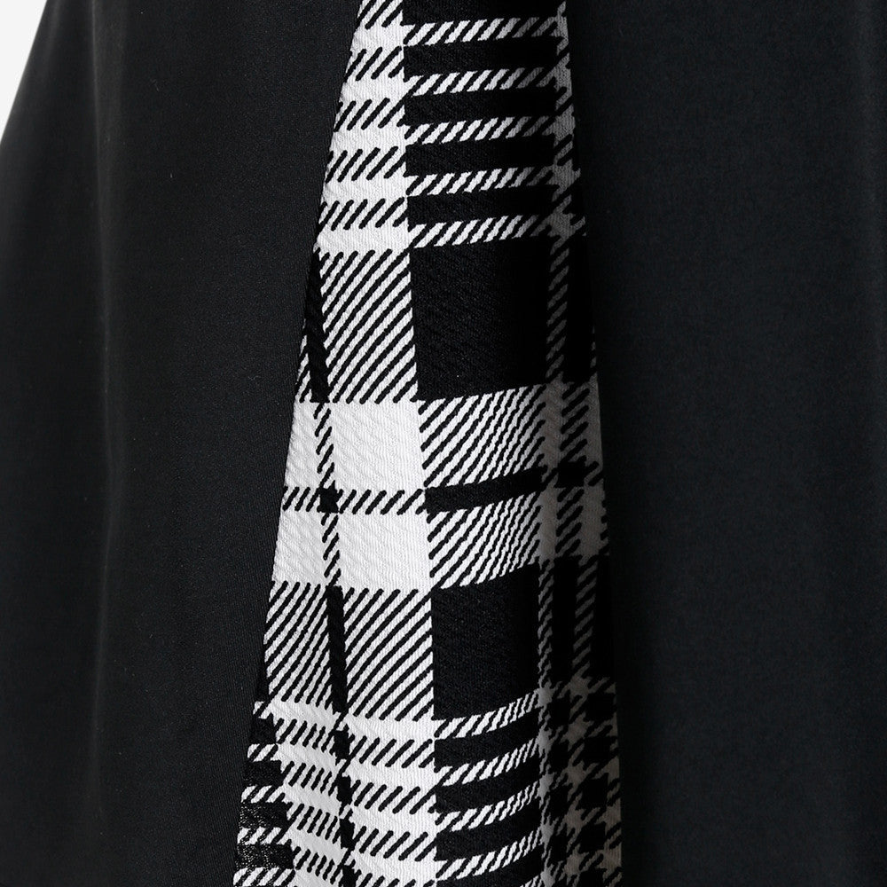 High-Waist Check Midi Skirt