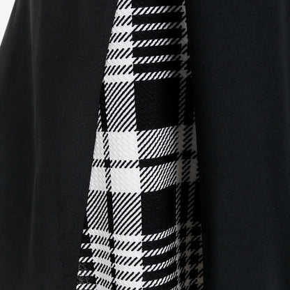 High-Waist Check Midi Skirt
