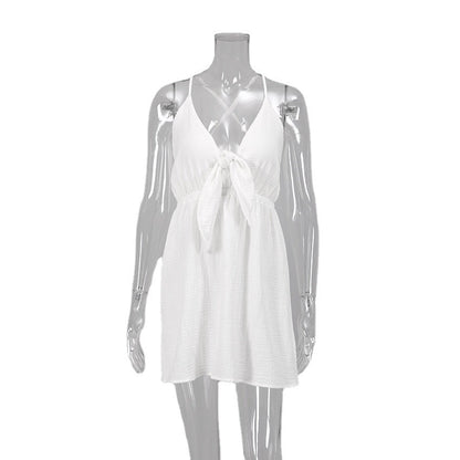 White Cotton Gauze Lounge Dress
