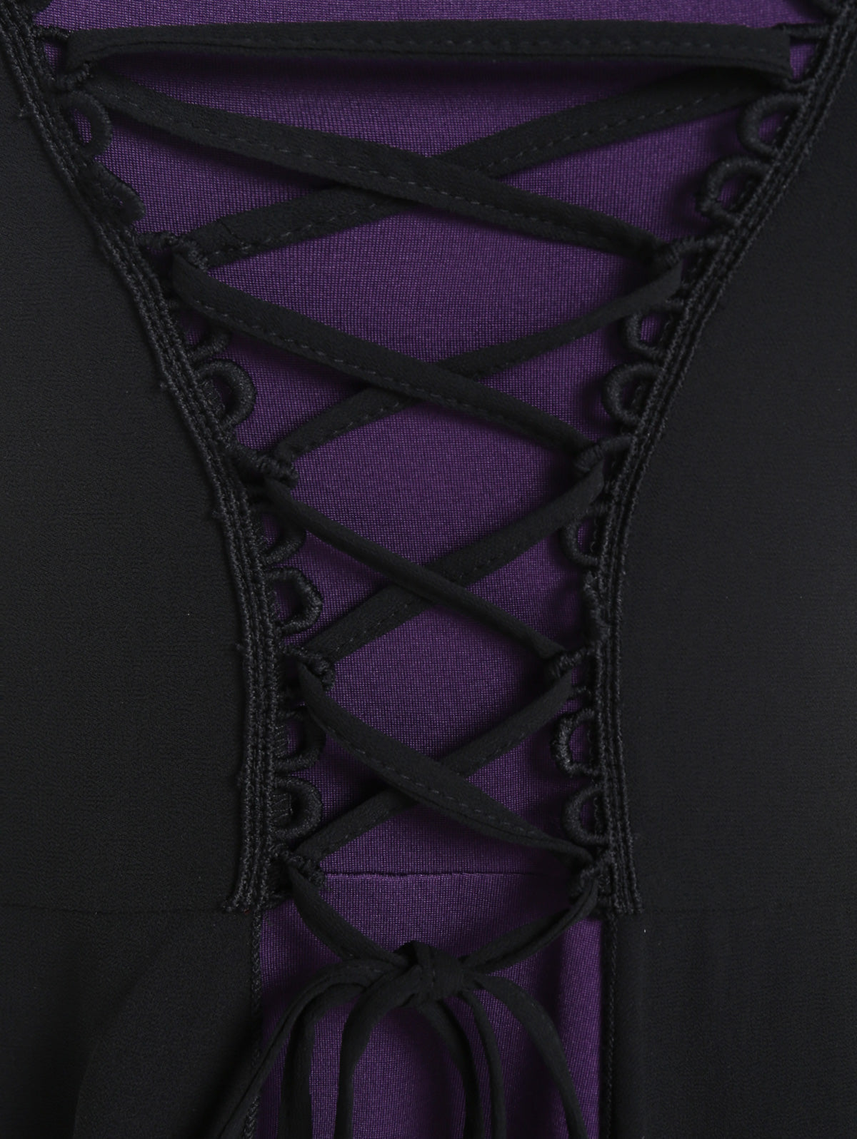 Black Lace-Up Ruffle Mini Dress