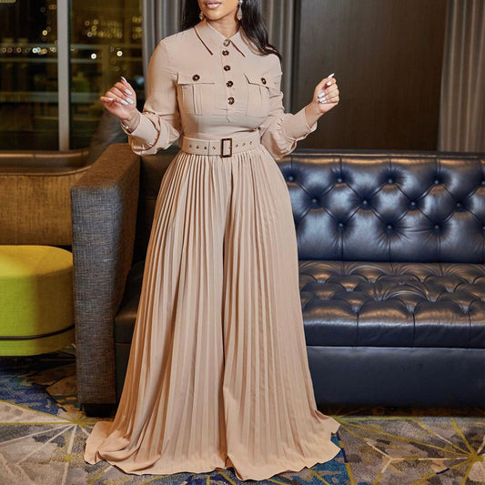 Long Sleeve Casual Utility Jumpsuit