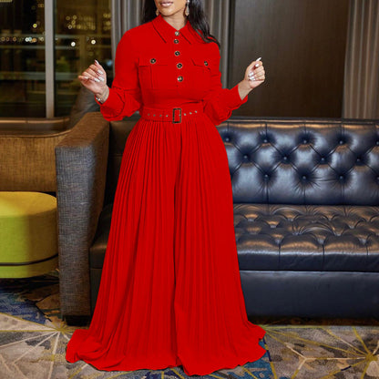 Long Sleeve Casual Utility Jumpsuit